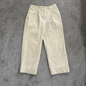 Club‎ Monaco Women's Wide Leg Beige Trousers Pants with Pleats Minimalist Sz 2